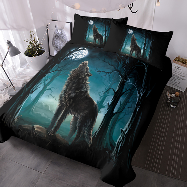 自产床品三件套 SWBJ2030绿林狼 美国中号（temu仅可自提）-1