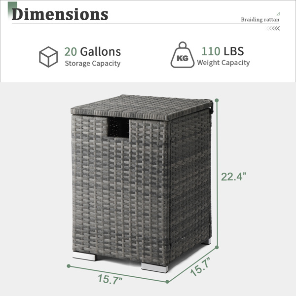 燃气瓶收纳  灰色渐变藤条 40*40*57cm 编藤边桌-15