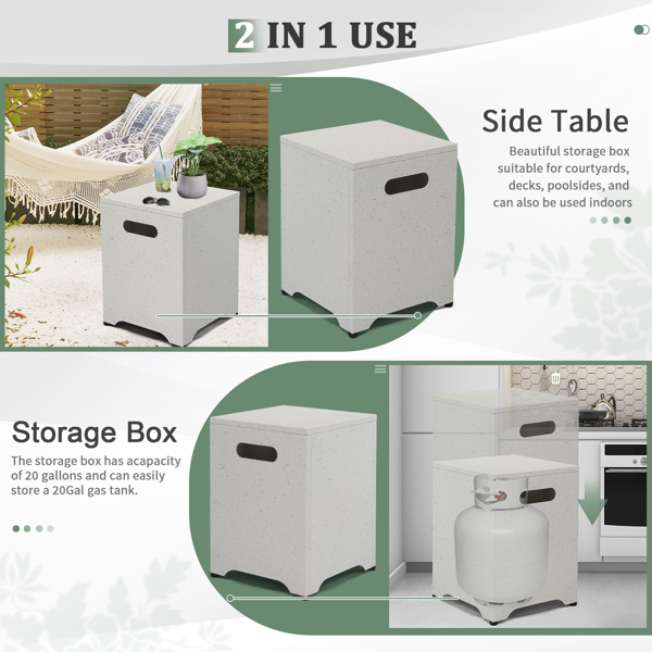41*41*53.5cm  方形 仿大理石色 燃气收纳 庭院铁边桌-8