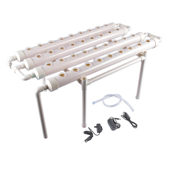 A1-落地式水培种植系统 Floor Standing Hydroponics Growing Planting System Kit, Soilless Cultivation PVC Pipes for Gardening and Planting (36 Seed Holes, White)-5