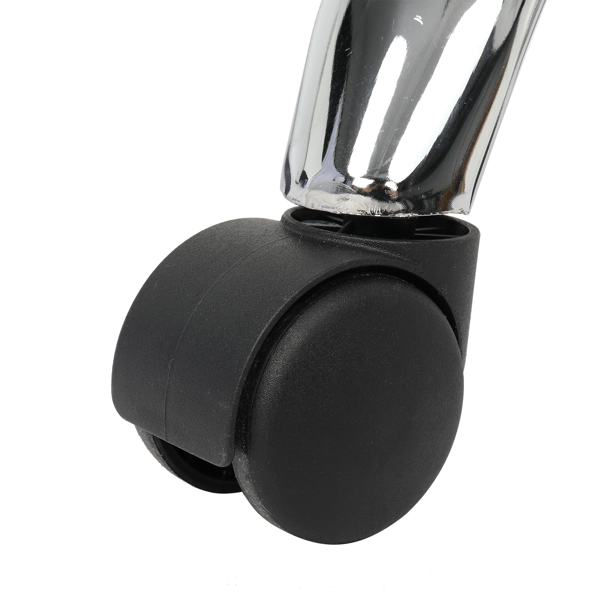 半PU皮 尼龙轮 300lbs 黑色 技师凳 带靠背圆凳电镀五星脚 N001-28