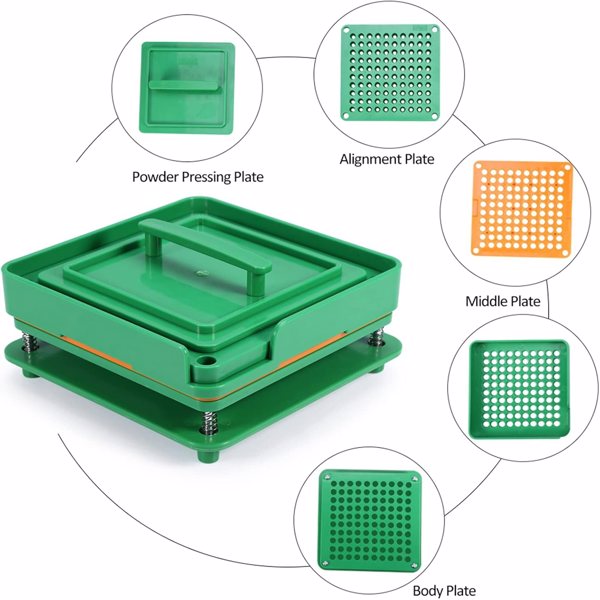 胶囊板100孔0#号胶囊填充板手动批量灌装胶囊灌装器装粉 直销 绿色 3-5