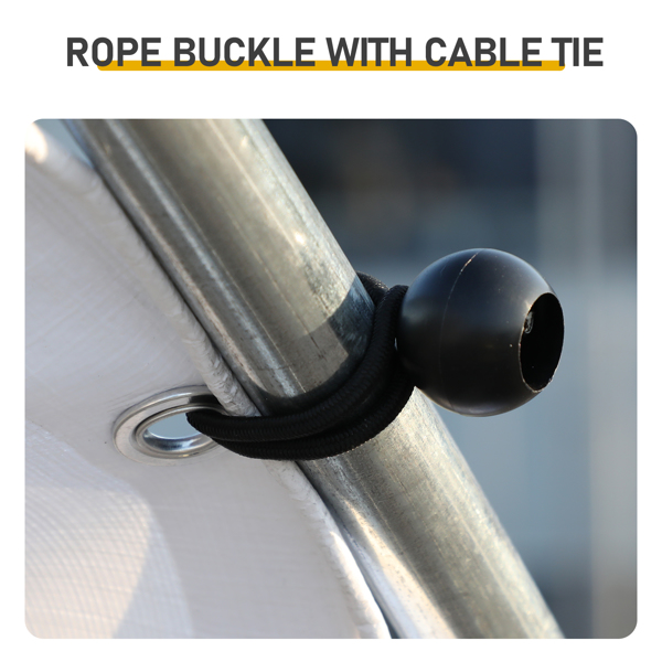 6*3*2m/19.7x9.8x6.5 ft  圆弧顶鸡舍 拼接 镀锌管 180gPE雨布 金属 铁鸡兔笼-4