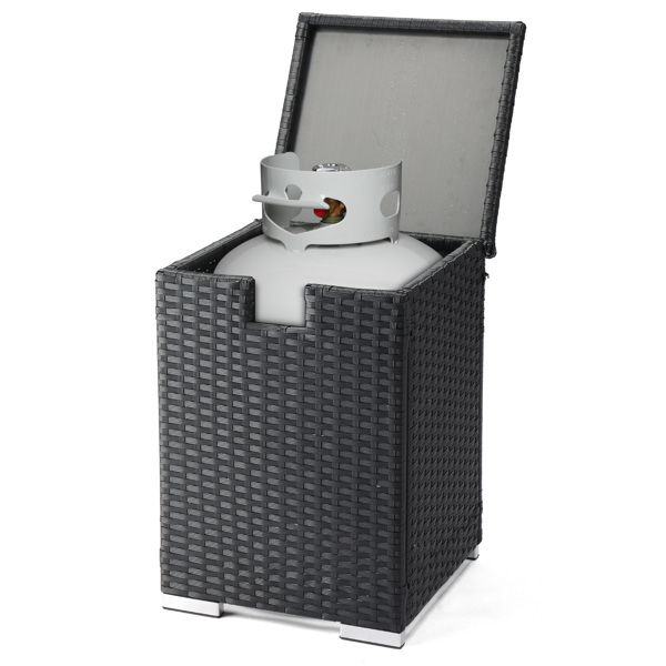 燃气瓶收纳  黑色四线藤条 40*40*57cm 编藤边桌-12