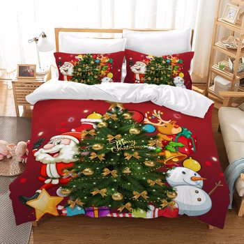 圣诞被套Christmas床品三件套 圣诞老人 200*200cm