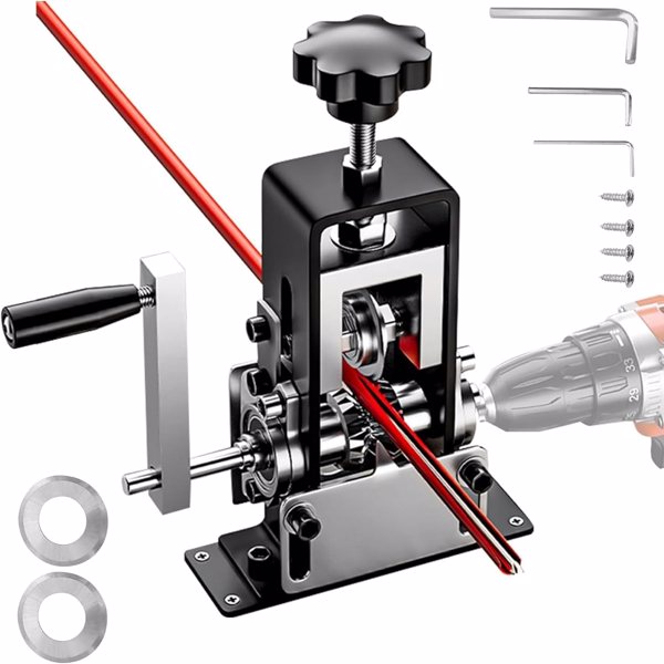 手动剥线机，用于0.04“-1”废铜回收，钻头驱动的便携式剥线工具，带2个刀片（一套机器）-1
