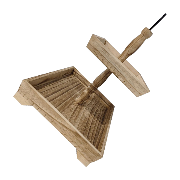 复古木质多层点心架水果盘干果蛋糕多层家用托盘甜品台展示架 Y506-2 长方形 果盘 轻烤色(一层长40.5*28 二层长29*22 高45CM)-7