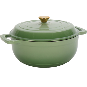 铸铁 7.5QT 烹饪锅具 渐变绿 含两个硅胶手套 珐琅锅