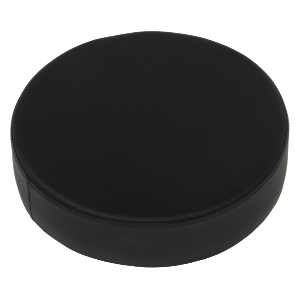 半PU皮 尼龙轮 300lbs 黑色 技师凳 带靠背圆凳电镀五星脚 N001-24