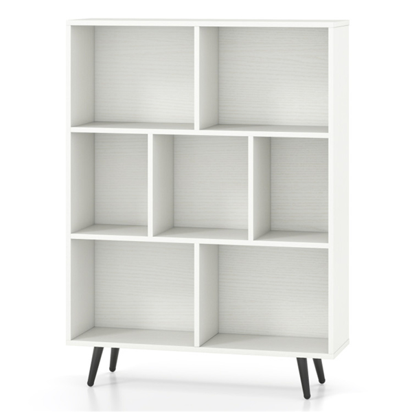 7立方书架3层现代储物架，带4个金属腿书架-2