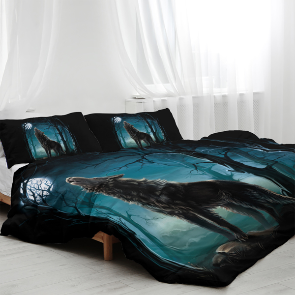 自产床品三件套 SWBJ2030绿林狼 美国大号（temu仅可自提）-3