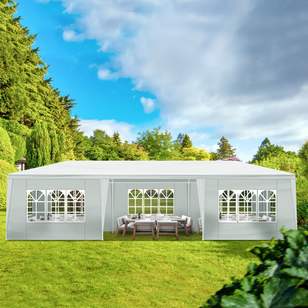 10*30ft  白色 7围  仿折叠棚  7窗  PE布 喷塑铁管-11