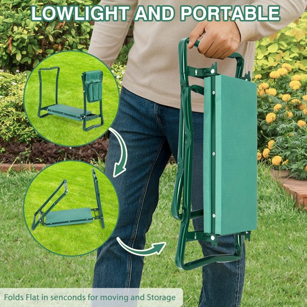 24*10.8*19.7inch 绿色 铁+EVA 折叠 折叠 园林跪凳-12