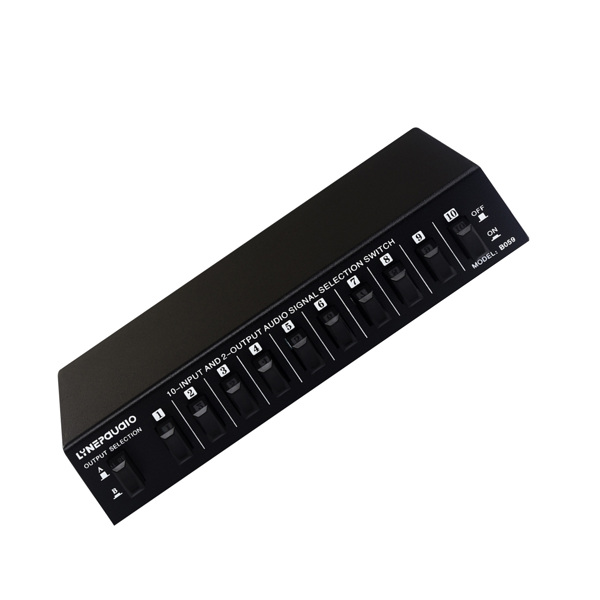 音频切换器 RCA 音频选择器 10 进 2 出或 2 进 10 出 无损切换 inO2-11