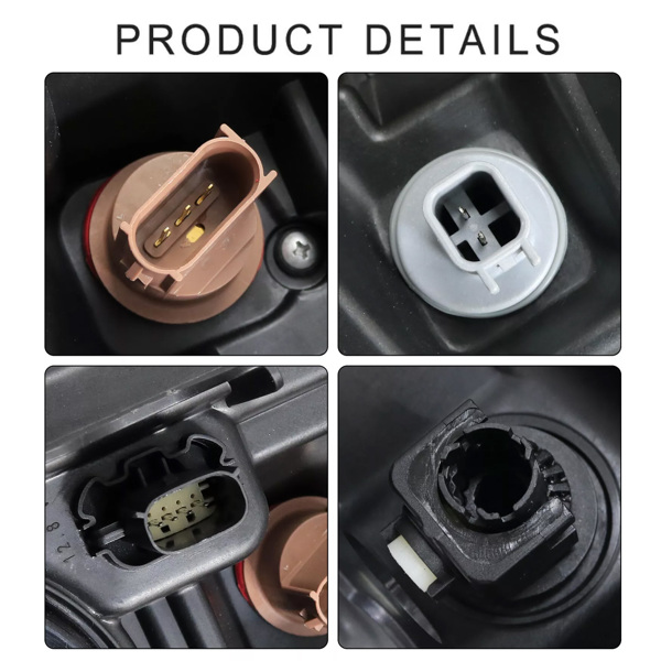 镀铬，适用于 2023-2024 款福特 F250 F350 SuperDuty 卤素大灯总成（左）-5