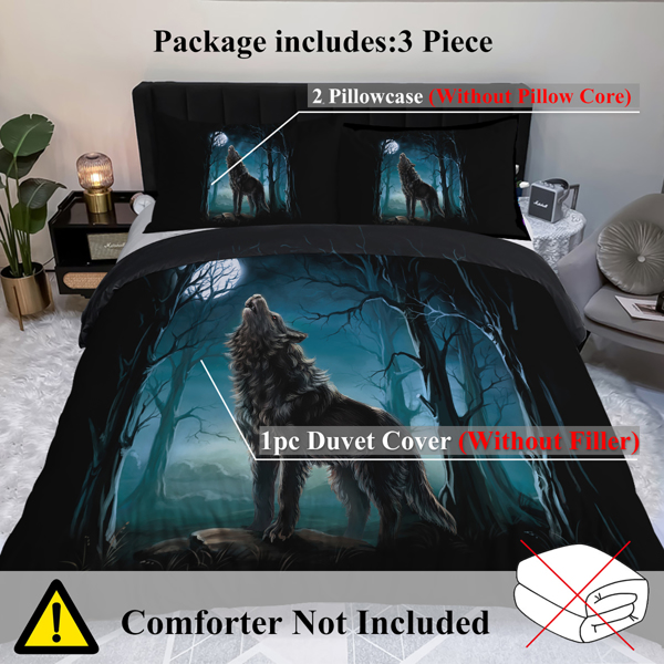 自产床品三件套 SWBJ2030绿林狼 美国大号（temu仅可自提）-6