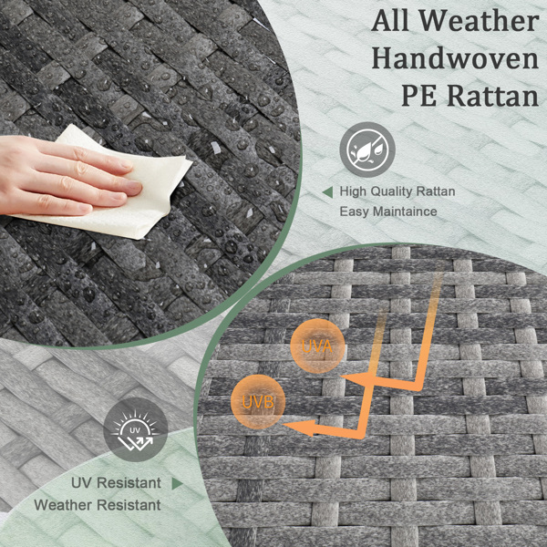 燃气瓶收纳  灰色渐变藤条 40*40*57cm 编藤边桌-5