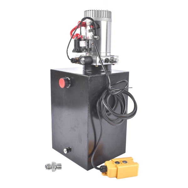 液压泵 20 Quart Single Acting Hydraulic Power Unit 12V DC 3200 PSI Hydraulic Pump for Dump Trailer, Car Lifting-5