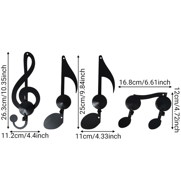 欧式音符左键蜡烛台挂墙烛光晚餐婚庆铁艺烛台家居客厅装饰壁挂 4件套-2