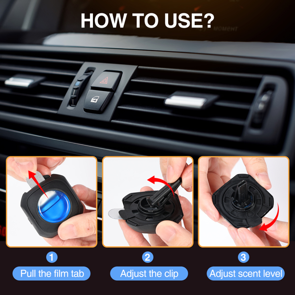（亚马逊：禁止销售，周末不接受订单。）新款汽车香薰车载空气清新剂出风口夹，6个车用香薰出风口夹，4ml-5