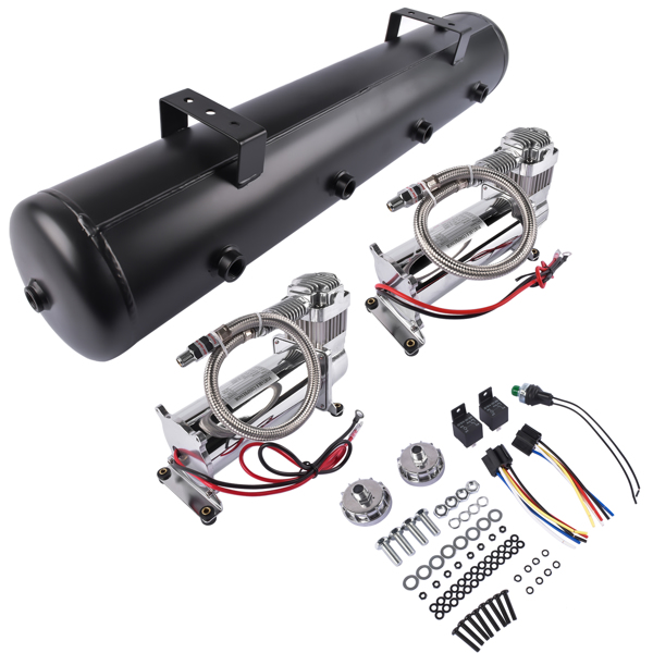 空气悬挂改装气囊套件 580 Air Ride Suspension Compressors 5 Gal Air Tank 150 psi On 180 psi Off Pressure Switch-3