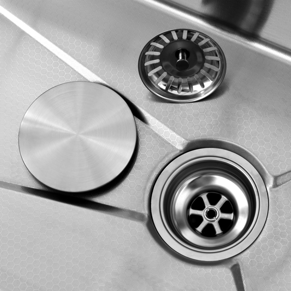 抽拉式水龙头单盆厨房蔬菜水槽 304不锈钢鲸鱼瀑布式水槽洗碗水槽家用蔬菜洗涤盆，深灰色【周末不发货，TK/TEMU订单仅支持自提】-13