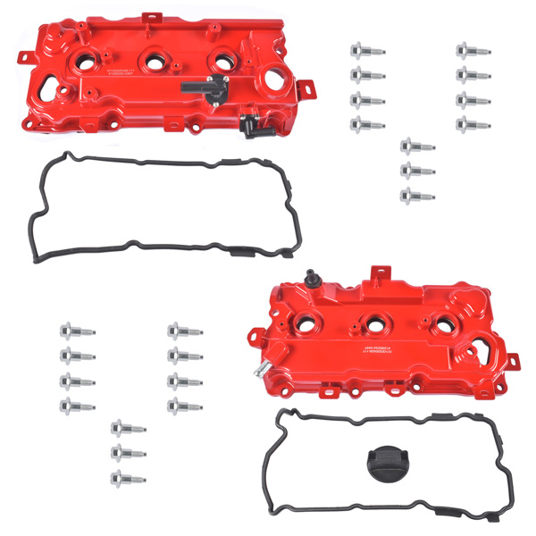 气门室盖 2x Red Valve Covers Aluminum Fits for Infiniti JX35 2013 QX60 2014 Nissan Altima Pathfinder 2007-2014 3.5L 13264JA10B 13264JA10A-1