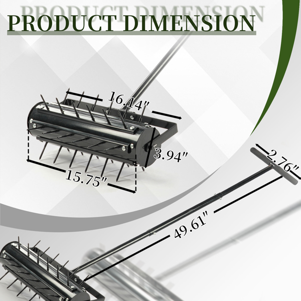 43*20*150CM 黑色 松土耙 T把焊接排钉松土器 配工具手套-7