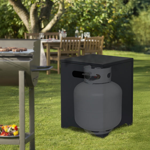 41*41*53.5cm  方形 黑色 燃气收纳 庭院铁边桌-4