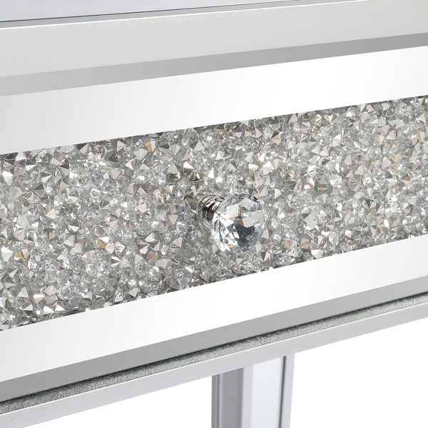 银色 密度板 贴镜面 106*38*76cm 两抽 电脑桌 现代风 碎玻-15