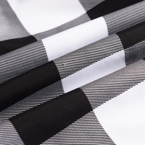 荷叶边格纹浴帘带椰子纽扣-5