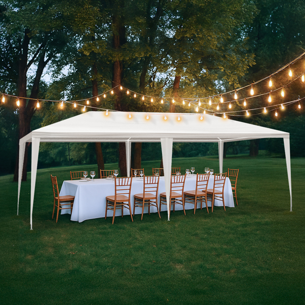 10X20ft 白色 无围布 仿折叠棚 喷塑钢管 PE布 LT-9