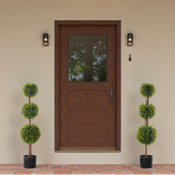 2pcs 绿色 115cm 三球黄杨木 PVC 仿真树-4