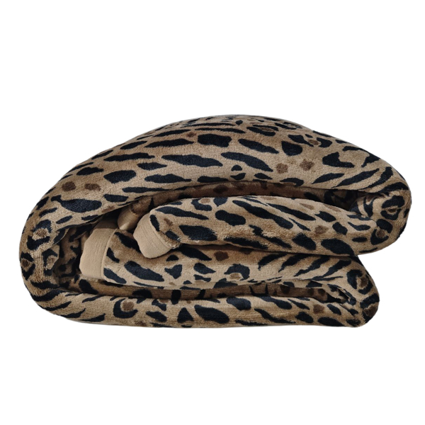 北欧双层毛毯加厚保暖冬季羊羔绒珊瑚绒毯子沙发小号午睡毯 北欧盖毯-豹纹 150*200CM左右-2