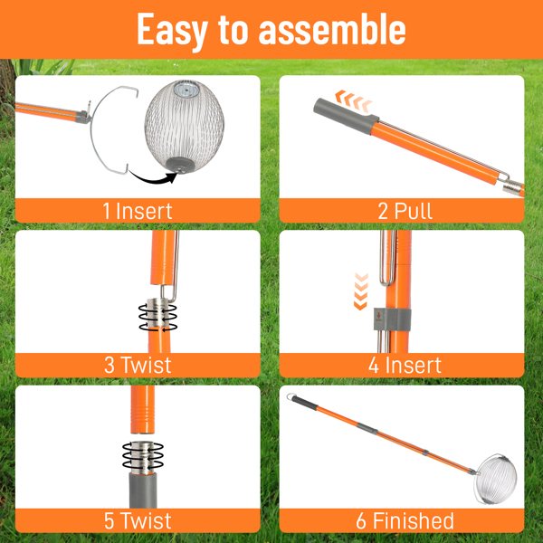 53inch 橙色 拾果器 拼接 不锈钢+橡胶 杆式工具-10