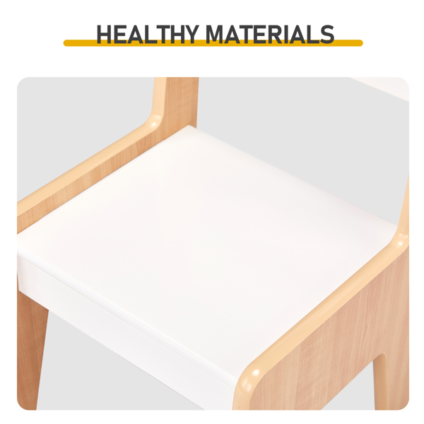 一桌二椅  60*60*44cm 白色+原木色 MDF 儿童桌椅-5