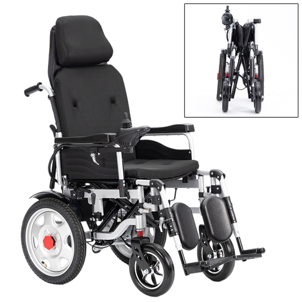  1,228 / 5,000 24V 12AH 折叠式斜躺电动轮椅，成人助行辅助-14