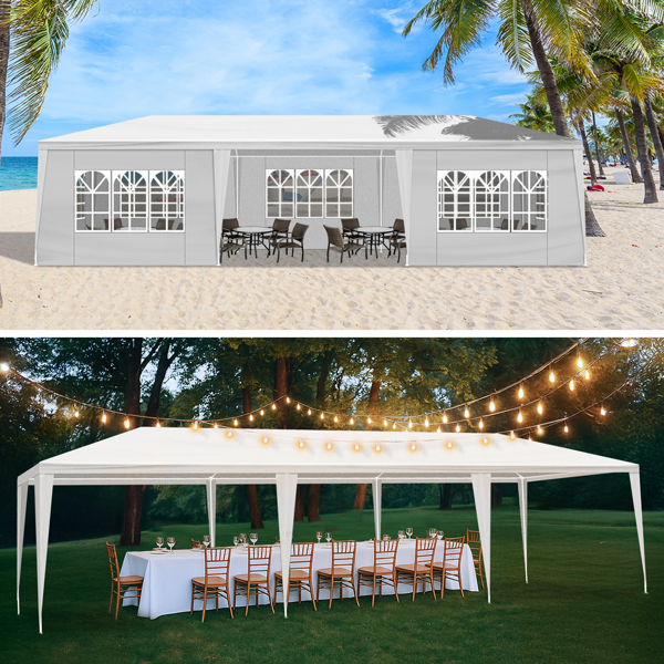 10*30ft  白色 7围  仿折叠棚  7窗  PE布 喷塑铁管-7