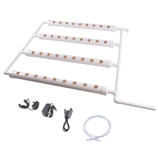 A1-壁挂式水培种植系统 Wall Mounted Hydroponics Growing Planting System Kit, Soilless Cultivation PVC Pipes for Gardening and Planting (36 Seed Holes, White)-3