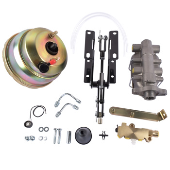 刹车总成 8” Dual Zinc Power Brake Booster Master Cylinder Disc Drum Kit Fit for Chevy GMC Truck C10 Suburban 1967-1972