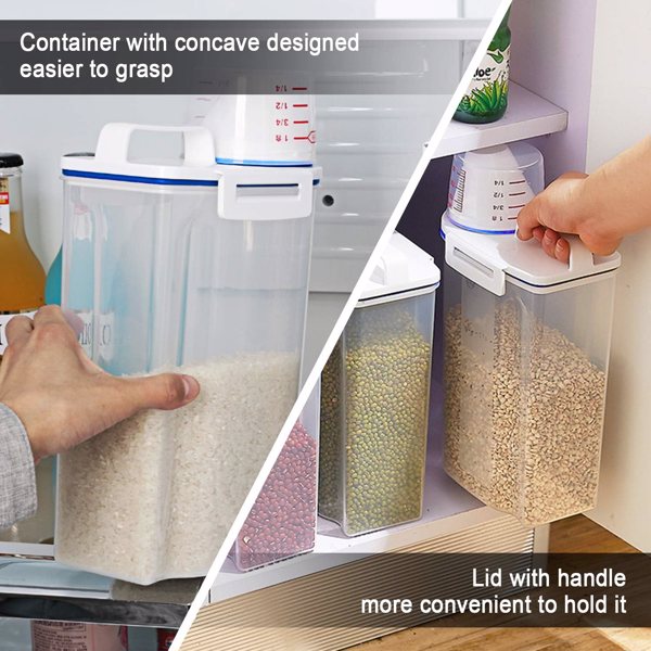 密封罐塑料量杯米桶防潮防虫储米箱厨房五谷杂粮储物罐猫粮狗 透明-3