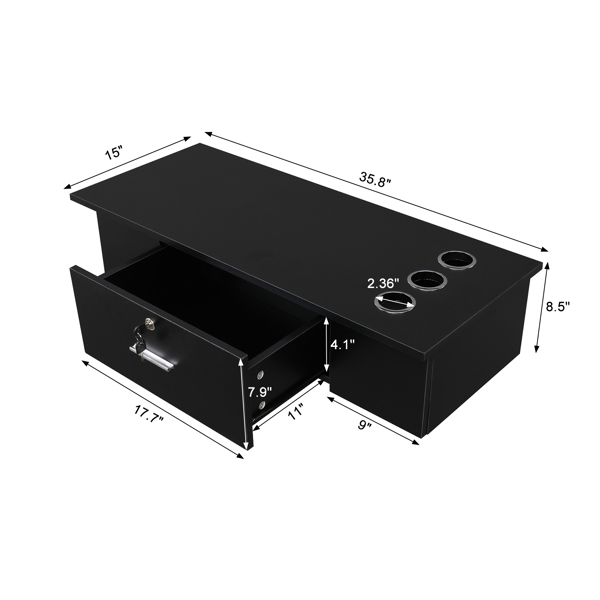 【WC】壁挂式造型理发美容美发Spa沙龙设备 带锁  黑色-24