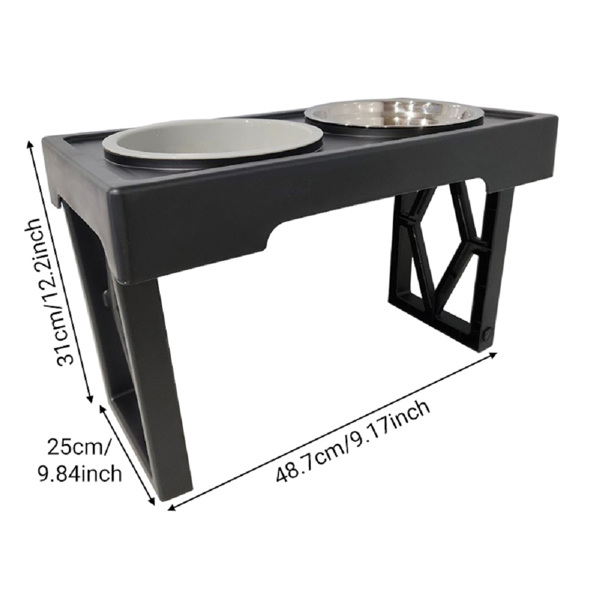 可调节高架狗碗狗狗慢食碗金毛拉布拉多大狗不锈钢狗盆 雷奥黑 雷奥黑慢食款-2
