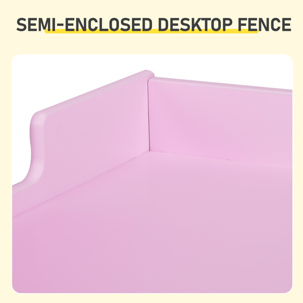 一桌一椅 学习桌 60.5*41.5*50cm 粉色 MDF 儿童桌椅 储物格*2-7