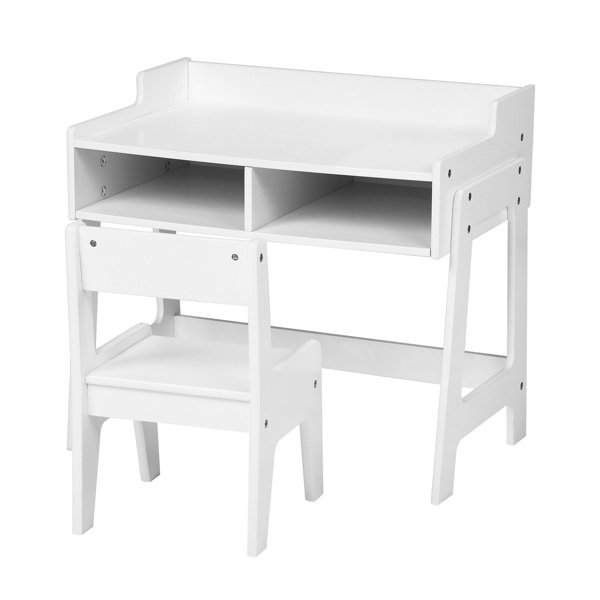 一桌一椅 学习桌 60.5*41.5*50cm 白色 MDF 儿童桌椅 储物格*2-10
