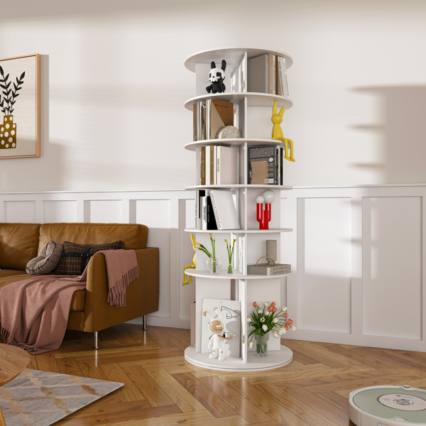 旋转鞋架塔，6 层旋转鞋架，独立式 360° 旋转鞋子收纳架，高底设计鞋塔旋转储物转盘，可容纳 24 双鞋子（6 层白色）不支持Self-Pick Up-4