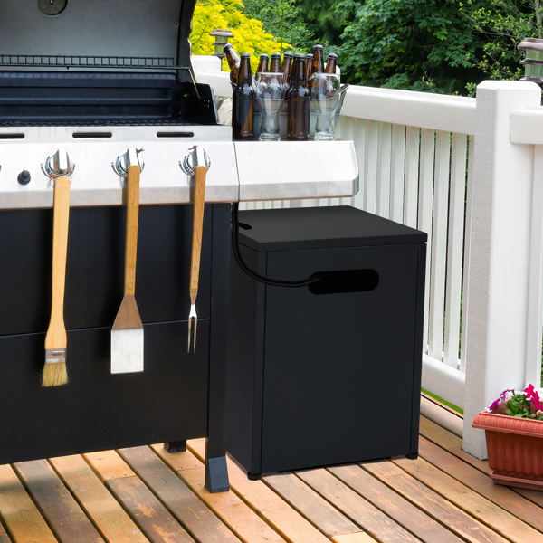 41*41*50.5cm 方形 黑色 翻盖 燃气收纳 庭院铁边桌-12