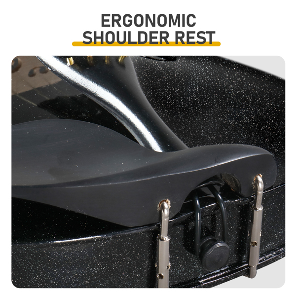 4/4 黑色声学小提琴+盒+弓子+松香-19