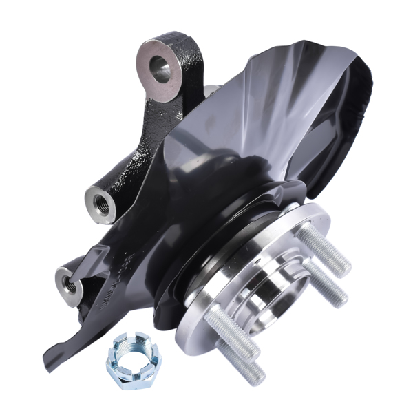 转向节总成 Front Right RH Steering Knuckle & Wheel Hub Bearing Fit for Kia Rio Rio5 2006-2009 Hyundai Accent 2006-2011 All Enigne Black Steel 697-986 51750-1E000 51756-1E000-7