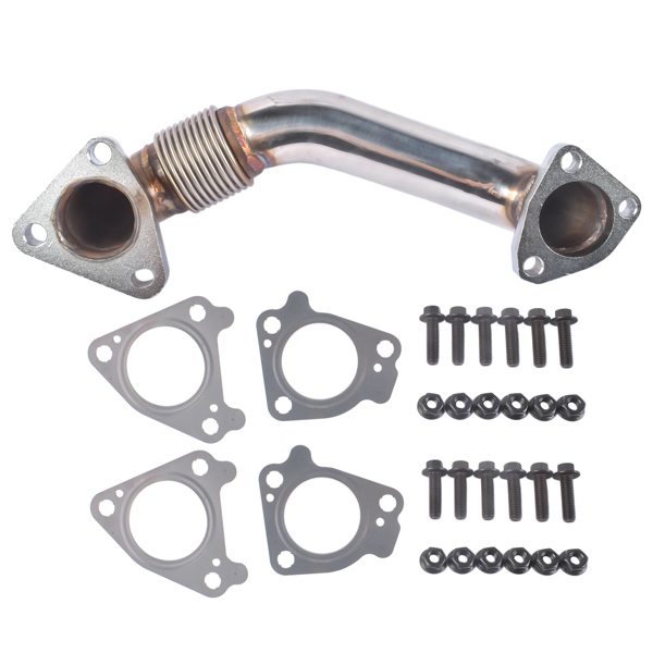 排气管 Bolt-on Passenger Side Up Pipe with Bolts & Gaskets Fits for Chevy Silverado GMC Sierra 2500 HD 3500 6.6L V8 2001-2004 LB7 Duramax DP0057-4